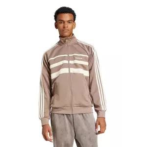 adidas Originals bluză First Tracktop bărbați, culoarea maro, cu imprimeu, JP1043 imagine