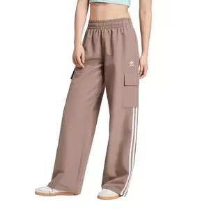 adidas Originals pantaloni Adicolor 3-Stripe Cargo Pants femei, culoarea bej, fason cargo, high waist, JC8138 imagine