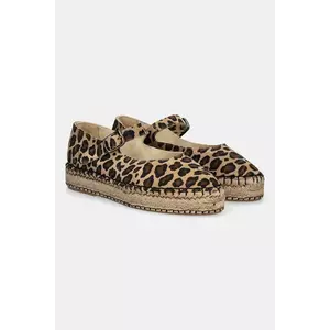 Answear Lab espadrile din piele intoarsa culoarea maro, cu platforma imagine
