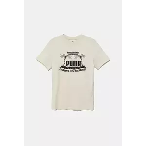 Puma tricou de bumbac pentru copii MID90S Graphic Tee III culoarea bej, cu imprimeu, 685152 imagine