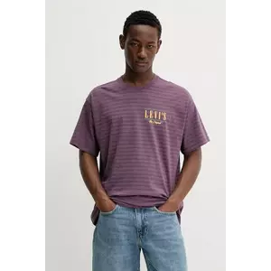 Levi's tricou din bumbac culoarea violet, cu imprimeu, 87373 imagine