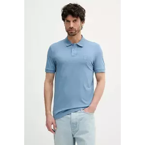 BOSS Orange tricou polo barbati, culoarea violet, neted, 50507803 imagine