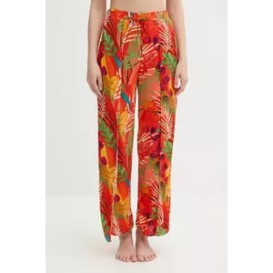 Desigual pantaloni de plaja BAHAMAS PANT culoarea portocaliu, 25SWMW01 imagine