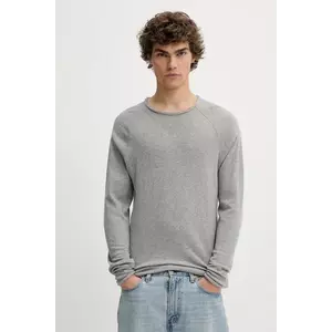 American Vintage longsleeve din bumbac culoarea alb, neted imagine