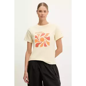 Columbia tricou Sun Trek femei, culoarea galben, 2120133 imagine