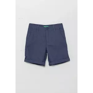 United Colors of Benetton pantaloni scurți de in pentru copii culoarea bleumarin, talie reglabila, 43WBC901E imagine