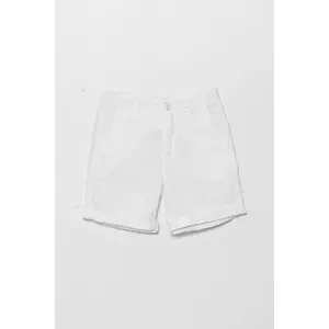 United Colors of Benetton pantaloni scurți de in pentru copii culoarea alb, talie reglabila, 43WBC901E imagine