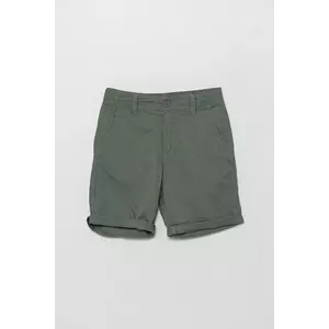 United Colors of Benetton pantaloni scurți de in pentru copii culoarea verde, talie reglabila, 43WBC901E imagine