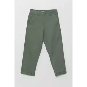 United Colors of Benetton pantaloni de in pentru copii culoarea verde, uni, 43WBCF02U imagine