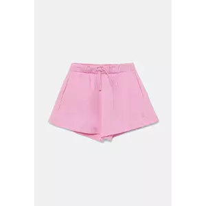United Colors of Benetton pantaloni scurți din bumbac pentru copii culoarea roz, uni, talie reglabila, 3BL0C903I imagine