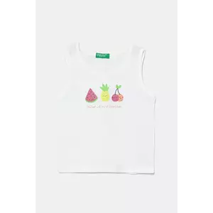 United Colors of Benetton top din bumbac pentru copii culoarea alb, 3I1XGH012 imagine