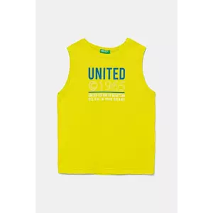 United Colors of Benetton top din bumbac pentru copii culoarea verde, cu imprimeu, 3I1XCH01W imagine