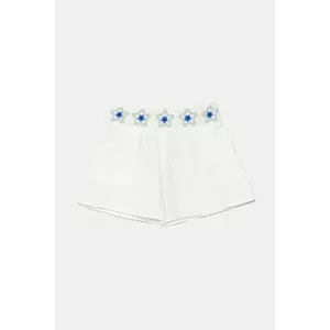 United Colors of Benetton pantaloni scurți din bumbac pentru copii culoarea alb, cu imprimeu, 47JKG902U imagine