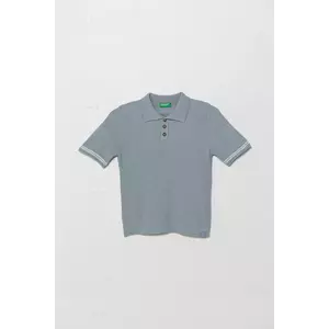 United Colors of Benetton polo din amestec de in pentru copii neted, 104NH3001 imagine