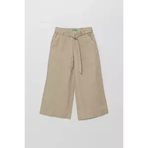 United Colors of Benetton pantaloni de in pentru copii culoarea bej, neted, 43WBCF01W imagine