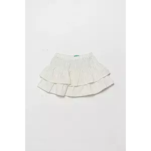 United Colors of Benetton fustă de in pentru copii culoarea bej, mini, evazati, 4Q1NG0010 imagine
