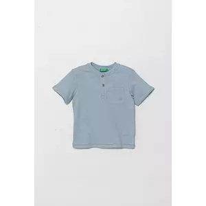 United Colors of Benetton tricou din amestec de in pentru copii neted, 3F4JG10IF imagine