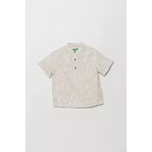 United Colors of Benetton tricou de bumbac pentru copii culoarea bej, modelator, 5OUGGQ02G imagine