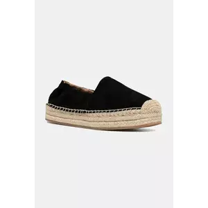 BOSS espadrile de piele Madeira culoarea negru, cu platforma, 50542344 imagine