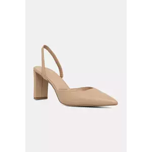 Aldo pantofi de piele OLAELDAN culoarea bej, cu toc drept, cu toc deschis, 13967787 imagine