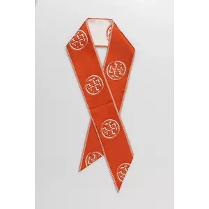 Tory Burch eșarfă cu mătase Medallion culoarea portocaliu, cu imprimeu, 174863-600 imagine