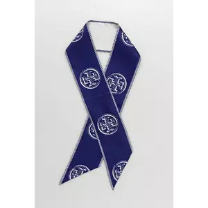 Tory Burch o eșarfă cu mătase Medallion culoarea bleumain, 174863-400 imagine