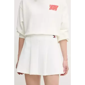 Tommy Jeans fustă culoarea alb, mini, evazati, DW0DW20268 imagine