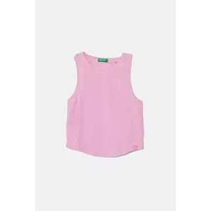 United Colors of Benetton top din bumbac pentru copii culoarea roz, 31H3CH01F imagine