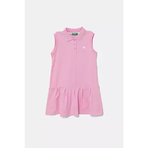 United Colors of Benetton rochie fete culoarea roz, mini, evazati, 3F9HCV012 imagine