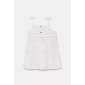 United Colors of Benetton rochie din in pentru copii culoarea roz, mini, evazati, 4Q1NGV025 imagine