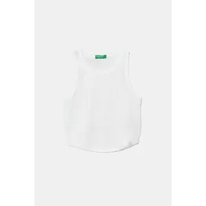 United Colors of Benetton top din bumbac pentru copii culoarea alb, 31H3CH01F imagine