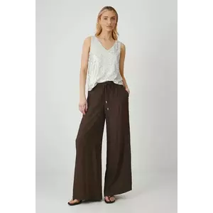 Medicine pantaloni culoarea maro, lat, medium waist imagine