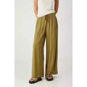 Medicine pantaloni culoarea verde, lat, medium waist imagine