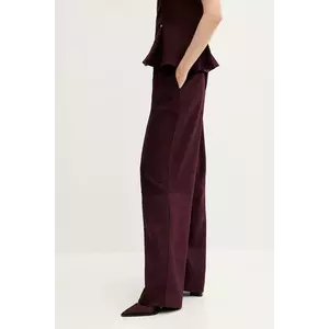 Stine Goya pantaloni culoarea bordo, lat, high waist, SG-SS25-P077-2330 imagine