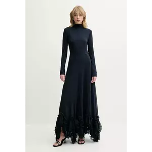 Rotate rochie culoarea bleumarin, maxi, evazati, 1139772318 imagine