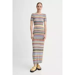 BA&SH rochie din bumbac TONNIE culoarea bej, maxi, mulata, 1E25TONN imagine
