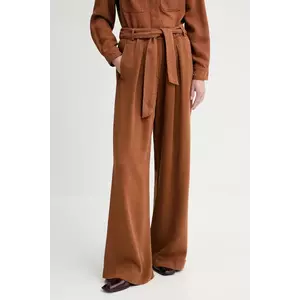 Sessun pantaloni culoarea portocaliu, lat, high waist, 25207012 imagine