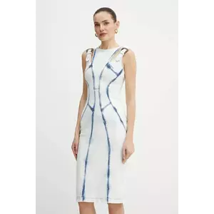 Versace Jeans Couture rochie jeans midi, mulata, 78HAO95R DW063RS5 imagine