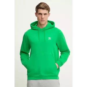 adidas Originals bluză Essential culoarea verde, cu glugă, neted, JN0237 imagine