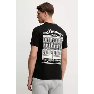 Ellesse tricou din bumbac Courtside culoarea negru, cu imprimeu, SHZ21991 imagine