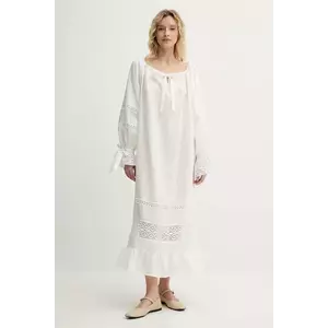 The Sleeper rochie din in culoarea bej, midi, drept, RMDR01P001L imagine