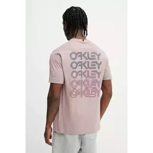 Oakley tricou din bumbac REPEATED culoarea roz, neted, FOA406852 imagine