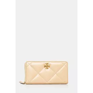 Tory Burch portofel de piele Kira Diamond Quilt culoarea bej, 154989-700 imagine