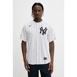 Nike cămașă New York Yankees culoarea alb, cu guler stand-up, regular, LM25-NKHO-NK-1U2 imagine