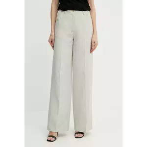 Forte Forte pantaloni din amestec de in culoarea bej, lat, high waist, 13819 my pants imagine