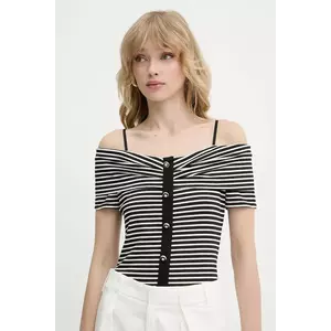 Morgan bluză culoarea negru, modelator, DROPEZ imagine