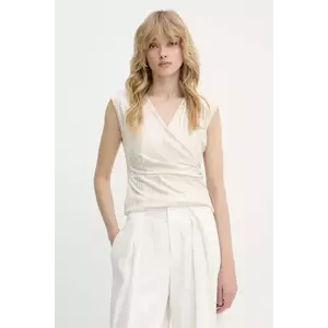 Morgan bluză culoarea bej, modelator, DEUX imagine