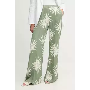 OUI pantaloni culoarea verde, drept, high waist, 92813 imagine