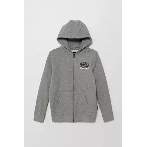 Vans bluză copii Old Skool FZ culoarea gri, cu glugă, melanj, VN000MHT02F1 imagine