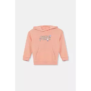 Puma bluză copii HELLO KITTY & FRIENDS Relaxed Hoodie TR culoarea portocaliu, cu glugă, cu imprimeu, 630063 imagine